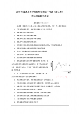 2010浙江高考理综真题（浙江高考2010理科难度）-图1