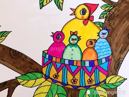 儿童画小鸟的家教学设计（儿童画小鸟的家简笔画）-图2