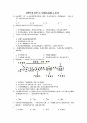 贵州历年高考真题（贵州高考卷子及答案）